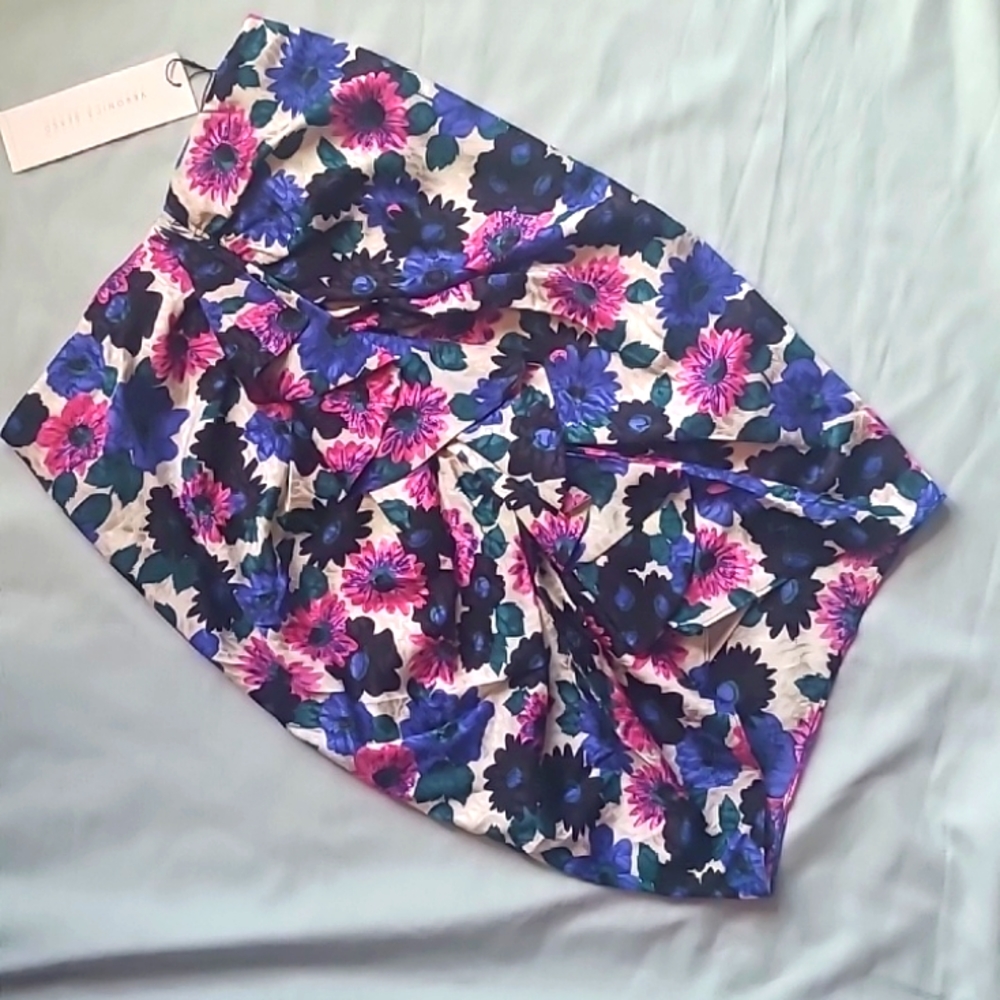 Veronica Beard silk "Ravello Skirt" Pink Multi sz4 NWT [1101]